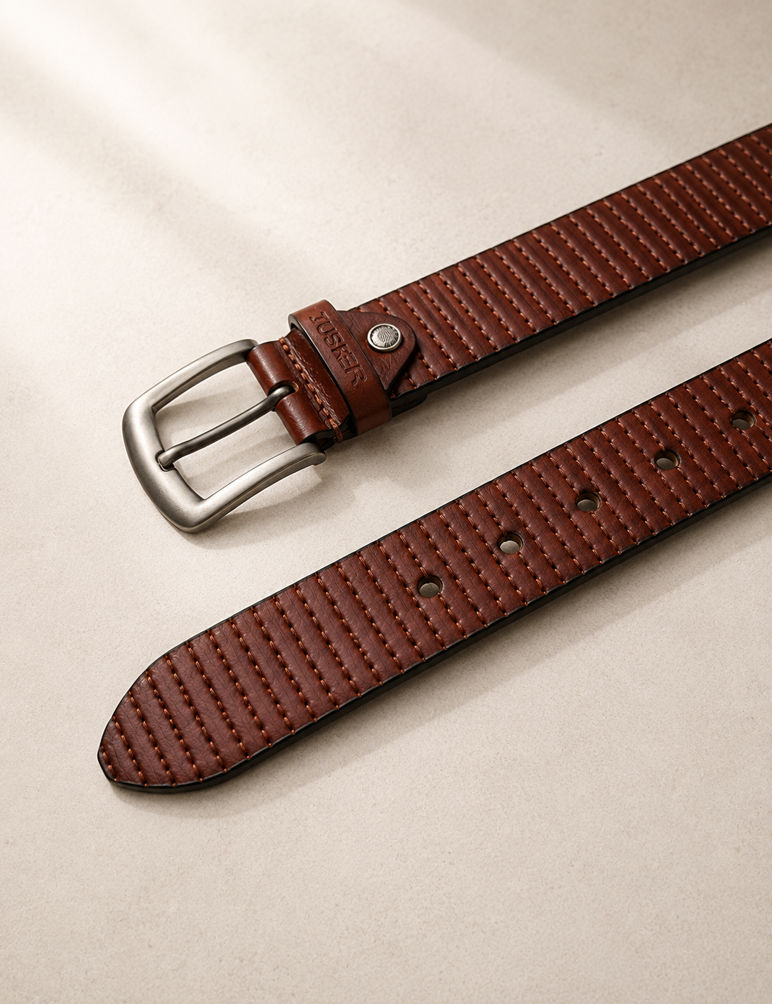 Tusker RidgeCraft Genuine Buffalo Leather Belt for Men – Brown