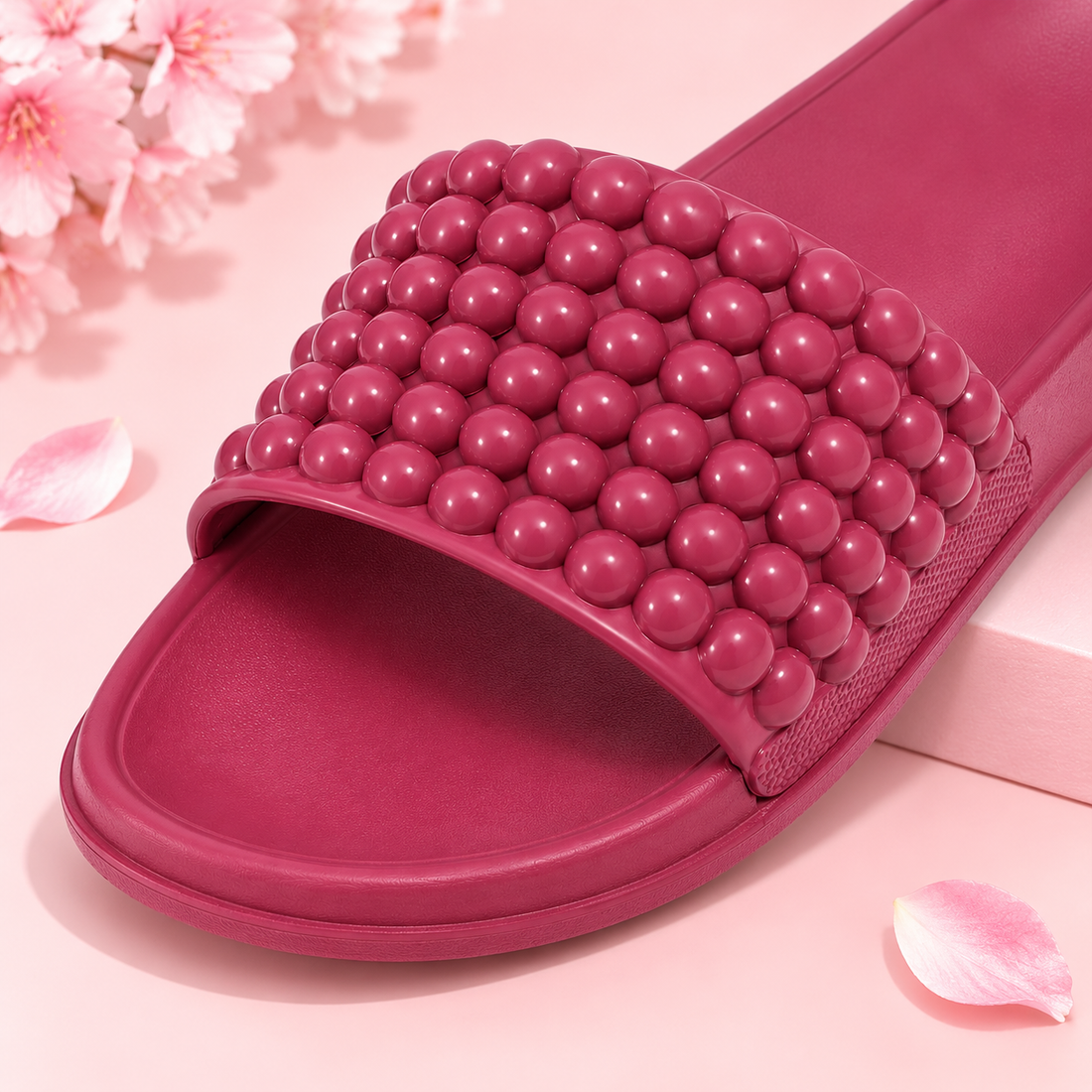 Tusker Women's Massage Bead Comfort Slide Slippers – Soft EVA Lightweight Anti-Slip Everyday Wear