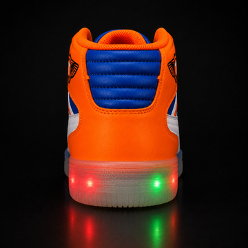 FlashForce Kids LED Light Shoes – High-Top Sneakers  Blue & Orange