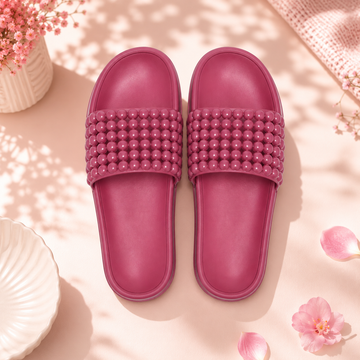 Tusker Women's Massage Bead Comfort Slide Slippers – Soft EVA Lightweight Anti-Slip Everyday Wear