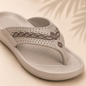 ComfortSte Women's Jewel V-Strap EVA Everyday Slippers – Beige