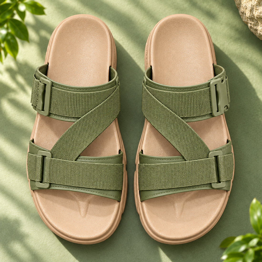 Tusker Olive Comfort | Women’s Cushioned Adjustable Everyday Sandals