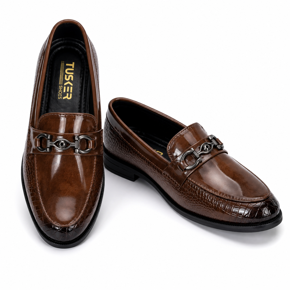 Tusker Shoes Junior Signature Kids Premium Patent Horsebit Loafers – Formal Slip-On Dress Shoes