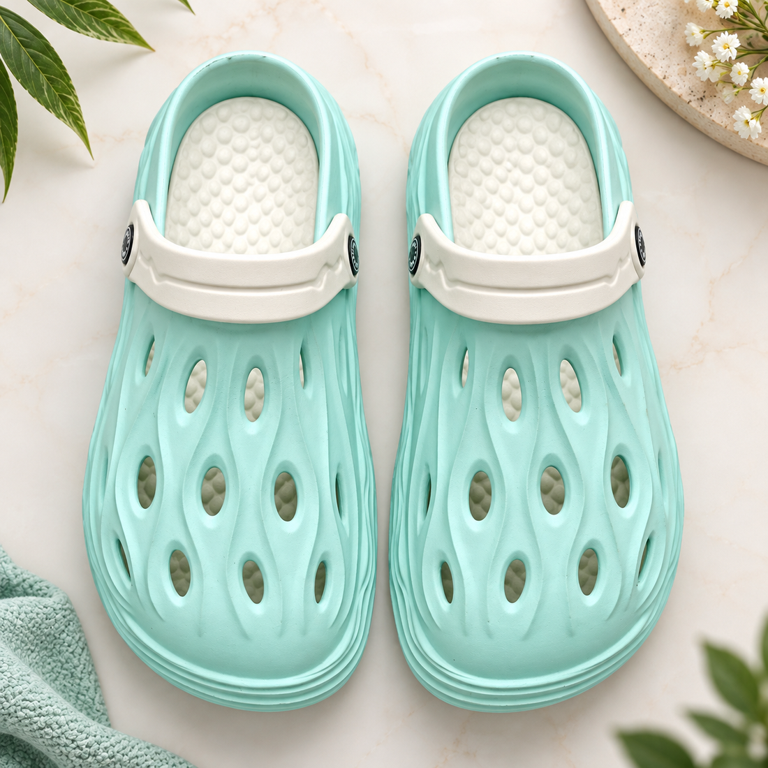 Aqua Wave | Imported Women’s Mint Platform Comfort Clogs