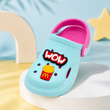 Tusker Kids Splash Pop EVA Clogs | Lightweight Cartoon Garden Clogs for Boys & Girls | Sea Blue & Pink