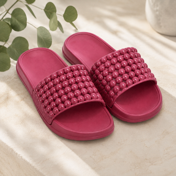 Tusker Women's Massage Bead Comfort Slide Slippers – Soft EVA Lightweight Anti-Slip Everyday Wear